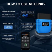 Carica l&#39;immagine nel visualizzatore di Gallery, AUTOPHIX Nexlink OBD2 Bluetooth 5.0 per Auto e Moto, Dispositivo Diagnostico, Adattatore per iOS e Android