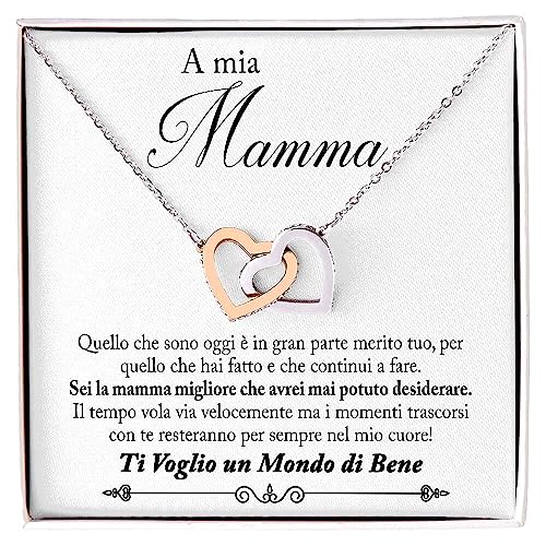 NONNA PROFESSIONISTA Collana Donna A mia Mamma, Argento Idee Regali per lei per festa della mamma Compleanno o Natale - Cofanetto con DEDICA incluso (Finitura in Oro Rosa)