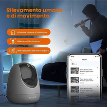 Carica l'immagine nel visualizzatore di Gallery, Tenda Telecamera WiFi Interno - Videocamera Sorveglianza 1080P con 360°Pan/Tilt, Audio Bidirezionale, Rilevamento del Movimento e Umano, Tracciamento Umano, Visione Notturna, Alexa, CP3 V2.2 Grigio