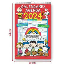 Carica l&#39;immagine nel visualizzatore di Gallery, EURO PUBLISHING: Calendario Agenda Peanuts 2024 - Prodotto ufficiale - cm 29x44