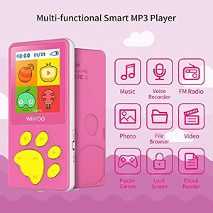 MusicFun Lettore MP3 Bambini, 1.8" LCD Schermo HiFi Bambini con Giochi,...