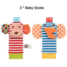 Carica l&#39;immagine nel visualizzatore di Gallery, Twister.CK Baby Rattle, 4 Pz Neonato Sonagli da Polso e Scimmia + Elefante