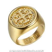 Carica l&#39;immagine nel visualizzatore di Gallery, BOBIJOO JEWELRY - Anello Uomo Croce Templare Potancée Ordine di Gerusalemme... - Ilgrandebazar