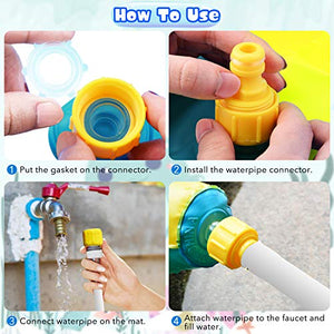 Hangrui Tappetino Gioco d'Acqua per Bambini, 180cm Ovale di Giallo