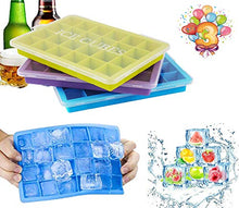Carica l'immagine nel visualizzatore di Gallery, JIALING Ice Cube Tray,Stampo Ghiaccio Silicone con Coperchio, 3 Pezzi Stampo...