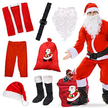 Carica l&#39;immagine nel visualizzatore di Gallery, Costume Completo Babbo Natale, 7 Pezzi Costume Babbo Natale Uomo Resistente e Comodo da Indossare| Vestito Babbo Natale, Costume di Natale, Festa.