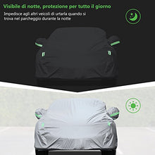 Carica l&#39;immagine nel visualizzatore di Gallery, Telo Copriauto LOETAD Impermeabile Antipolvere Anti UV Vento 470 x 180...