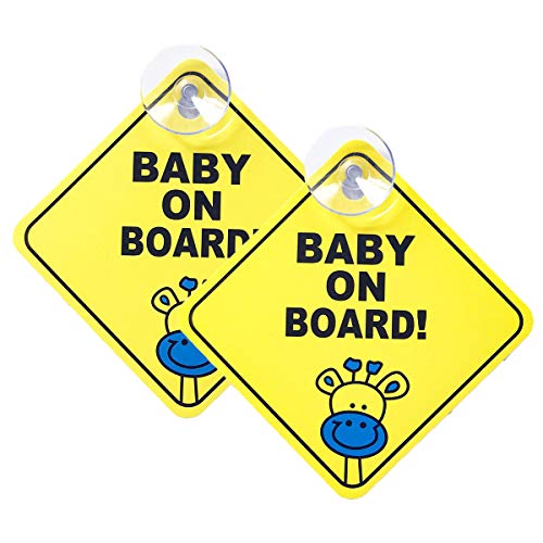 Wildauto Bimbo a Bordo Baby on Board Sign con Ventosa,Adesivi per... - Ilgrandebazar