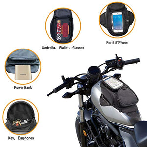 Motociclo Borse serbatoio - Oxford borsa con sacco nero per motocicletta -...