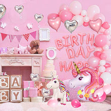 Carica l'immagine nel visualizzatore di Gallery, AYUQI Unicorno Palloncini Compleanno Decorazioni, Set di Banner Rosa Rossa