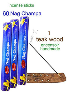 Incenso"Nag Champa" 60 bastoncini incenso naturale encensoir Porta incenso... - Ilgrandebazar