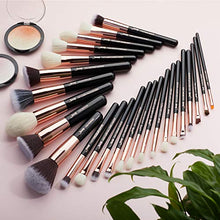 Carica l&#39;immagine nel visualizzatore di Gallery, Jessup Brand 25pz Pennello per trucco professionale Black/Rose Gold