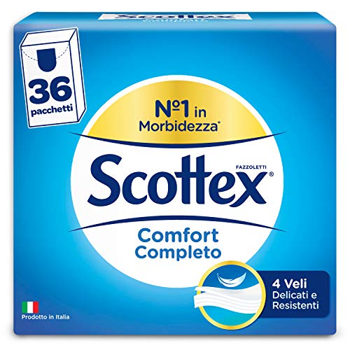 Scottex Fazzoletti Comfort Completo, Confezione da 36 Pacchetti - Ilgrandebazar