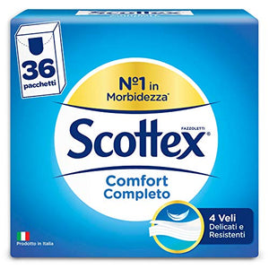 Scottex Fazzoletti Comfort Completo, Confezione da 36 Pacchetti - Ilgrandebazar