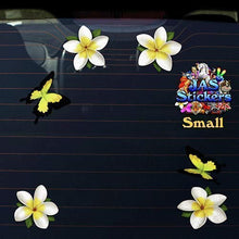 Carica l&#39;immagine nel visualizzatore di Gallery, Plumeria frangipani bianca a fiore singolo + adesivi per auto piccoli... - Ilgrandebazar