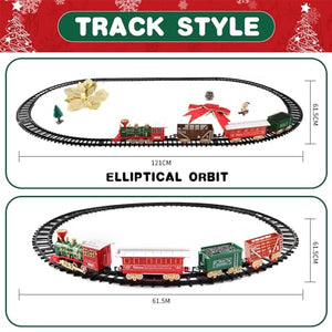 DONGQI Trenino Natalizio,Treno elettrico di Natale,Trenino Natale con Luci e Suoni per Natale Decorazioni, Trenino Natalizio Regalo per Bambini natalizio