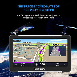 Mksutary GPS per Auto, Schermo di Navigazione, LCD Touch Capacitivo, Memoria...