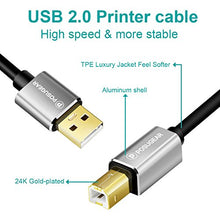 Carica l&#39;immagine nel visualizzatore di Gallery, [3M]Cavo Stampante 3 Metri , POSUGEAR USB 2.0 Cavetto Placcato oro per...