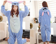 Carica l&#39;immagine nel visualizzatore di Gallery, Pigiama Kigurumi Tuta Costume Animale per Altezza 159cm-168cm/M, Stitch Blu