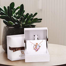 Carica l&#39;immagine nel visualizzatore di Gallery, Angelady Collana con Ciondolo Fiore Rosa Cuore per Donna Cristalli di Pink - Ilgrandebazar