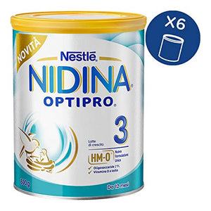 Nestlé Nidina OPTIPRO 3 da 12 Mesi Latte di Crescita in Polvere, 6 6 x 800 g