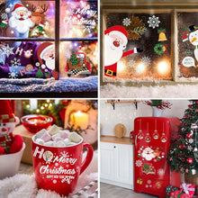 Carica l'immagine nel visualizzatore di Gallery, 9 Adesivi Vetrofanie Natalizie,Decorazioni Natalizie,Vetrofanie Natale,Addobbi Natale Adesivi Rimovibile Adesivi Natale DIY Alci Babbo Natale Adesivi Natalizi Finestre