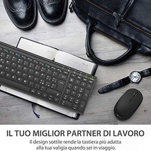 Carica l&#39;immagine nel visualizzatore di Gallery, iClever Tastiera e Mouse Wireless - e Portatili Nero