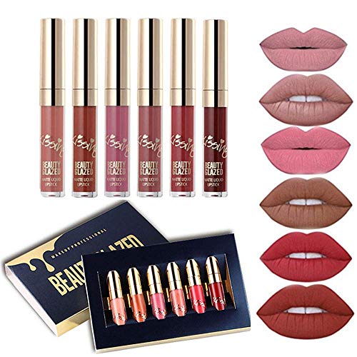 SHEMROW, set di 6 rossetti liquidi, lucidalabbra opachi e waterproof... - Ilgrandebazar