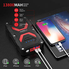 Carica l&#39;immagine nel visualizzatore di Gallery, YABER Avviatore Emergenza per Auto, 1000A 13800mAh Batteria Auto...