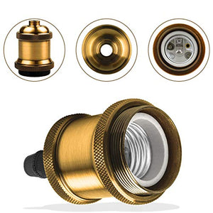 DiCUNO E27 Vintage Portalampada, Edison retro lampada a 4P, Brass