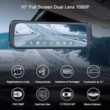 Carica l&#39;immagine nel visualizzatore di Gallery, WiMiUS Dash Cam Doppia Telecamera per Auto Screen 10 Pollici Full HD 1080P...