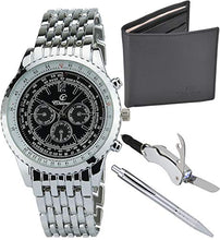 Carica l'immagine nel visualizzatore di Gallery, Cofanetto Orologio Uomo - Portafoglio - Strumento Multifunzione con lampada... - Ilgrandebazar