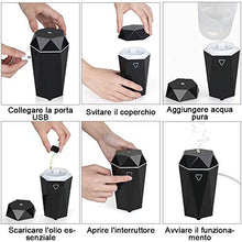 Carica l&#39;immagine nel visualizzatore di Gallery, Rovtop Mini USB Diffusore Auto Umidificatore ultrasonico di Nero