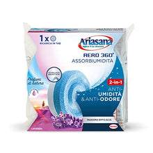 Carica l'immagine nel visualizzatore di Gallery, Ariasana Aero 360° Ricarica TAB Lavanda per Dispositivo Aero 360° kit, Assorbi Umidità in Tab Profumata Rilassante, Elimina i Cattivi Odori, Aromaterapia, 1 TAB da 450g