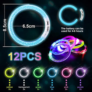 NASUM Braccialetti Luminosi, 12 PCS 6 Colori Multicolori,... - Ilgrandebazar