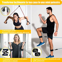 Carica l&#39;immagine nel visualizzatore di Gallery, COFOF Set Elastici Fitness, [5 Elastici Fitness], Elastici Palestra con Impugnature Grandi, Cavigliere, Ancoraggio Porta, ideale per Pilates, Allenamento Della Forza, Fisioterapia
