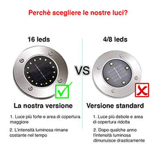 Carica l&#39;immagine nel visualizzatore di Gallery, [GARANZIA A VITA] 4 Pezzi, Luce Solare da Giardino 16 LED Fredda