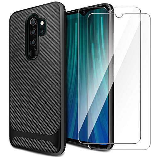 AROYI Cover Xiaomi Redmi Note 8 PRO&[2 Pack] Protettiva in Vetro Nero - Ilgrandebazar