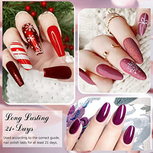 Carica l&#39;immagine nel visualizzatore di Gallery, Kastiny Smalto Semipermanente Per Unghie, 6 Colori Smalto per Unghie in Gel UV LED Rosso, Viola, Marrone con Base e Top Coat, Matt Coat, 7.5ML