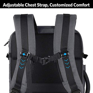 Inateck Zaino Viaggio 40L Uomo e Donna 17 pollici/40 L, Grigio scuro