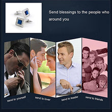 Carica l&#39;immagine nel visualizzatore di Gallery, MERIT O Gemelli Quadrati in Cristallo Swarovski Blu Navy per Gli Uomini... - Ilgrandebazar