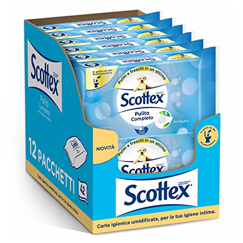 Scottex Pulito Completo, Carta Igienica Umidificata, 12 Confezioni da 42... - Ilgrandebazar