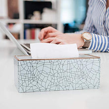 Carica l'immagine nel visualizzatore di Gallery, GORESE Porta Fazzoletti Rettangolare in Pelle Pale Green - Ice Cracks Pattern - Ilgrandebazar