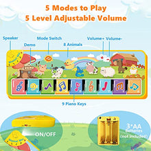 Carica l'immagine nel visualizzatore di Gallery, Lobyoh Tappeto Musicale per Bambini con 8 Animali, Piano Regalo di Compleanno, da Danza, Tappetino per Pianoforte, Giocattolo