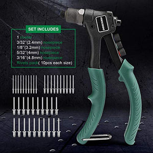Rivettatrice, METAKOO Pistola per Rivetti con 40 Rivetti, Testine MHR01H