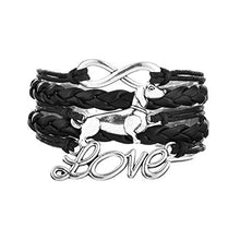Carica l'immagine nel visualizzatore di Gallery, Skyrim Retro Style Bassotto Cane Ciondolo Infinity Love Multistrato in Pelle...
