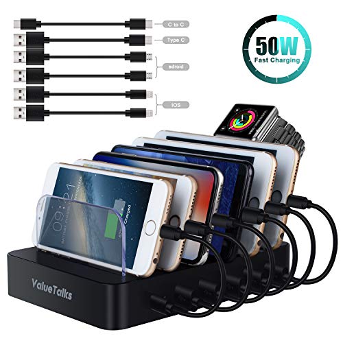 ValueTalks Stazione di Ricarica con 6 USB Porte Caricatore Base 6 - Ilgrandebazar