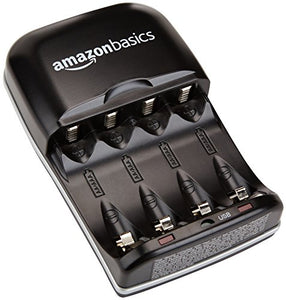 AmazonBasics - Carica batterie con porta USB per Ni-MH AA e AAA - Ilgrandebazar