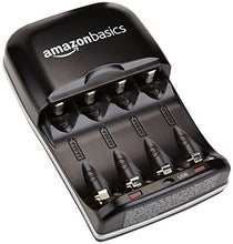 Carica l'immagine nel visualizzatore di Gallery, AmazonBasics - Carica batterie con porta USB per Ni-MH AA e AAA