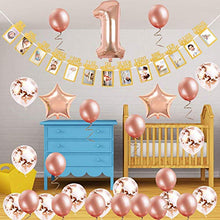 Carica l&#39;immagine nel visualizzatore di Gallery, SPECOOL Palloncini Compleanno Oro Rosa,con Baby Photo Rosa Happy Birthday